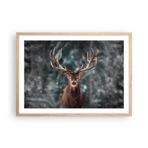 Poster in cornice rovere chiaro - Il re del bosco incoronato - 70x50 cm