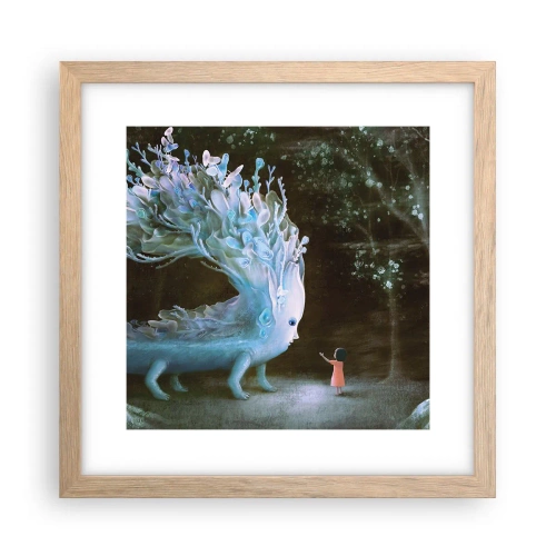 Poster in cornice rovere chiaro - Incontro fantastico - 30x30 cm