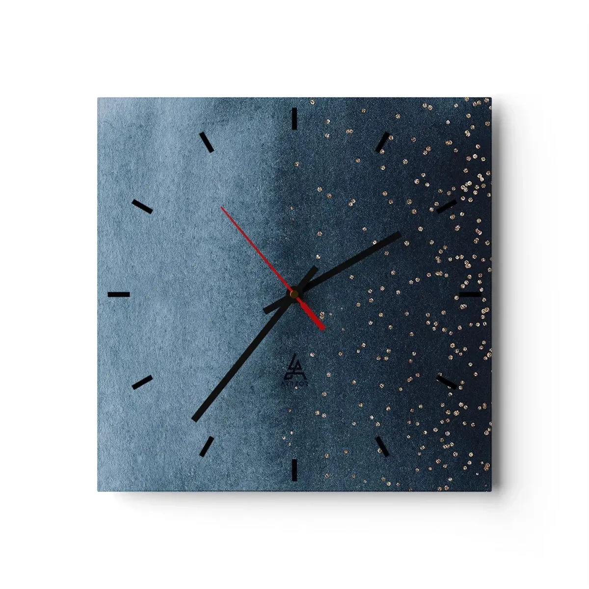 Orologio da parete - Orologio in Vetro - Composizione: fasi blu - 40x40 cm