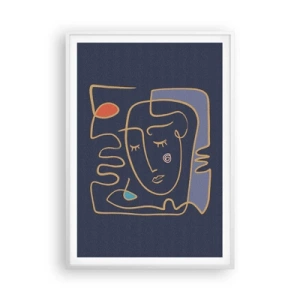 Poster in cornice bianca - Pensierosa - 70x100 cm