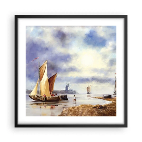 Poster in cornice nera - Il ritorno dei marinai - 50x50 cm