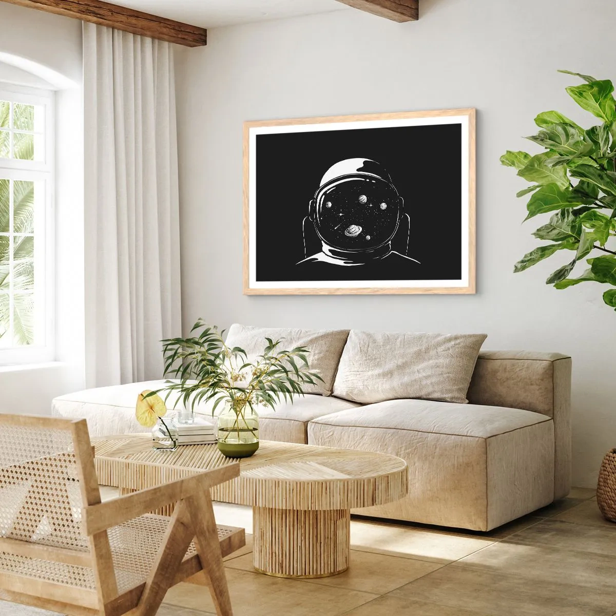 Poster in cornice rovere chiaro - Panorama niente male - 50x40 cm