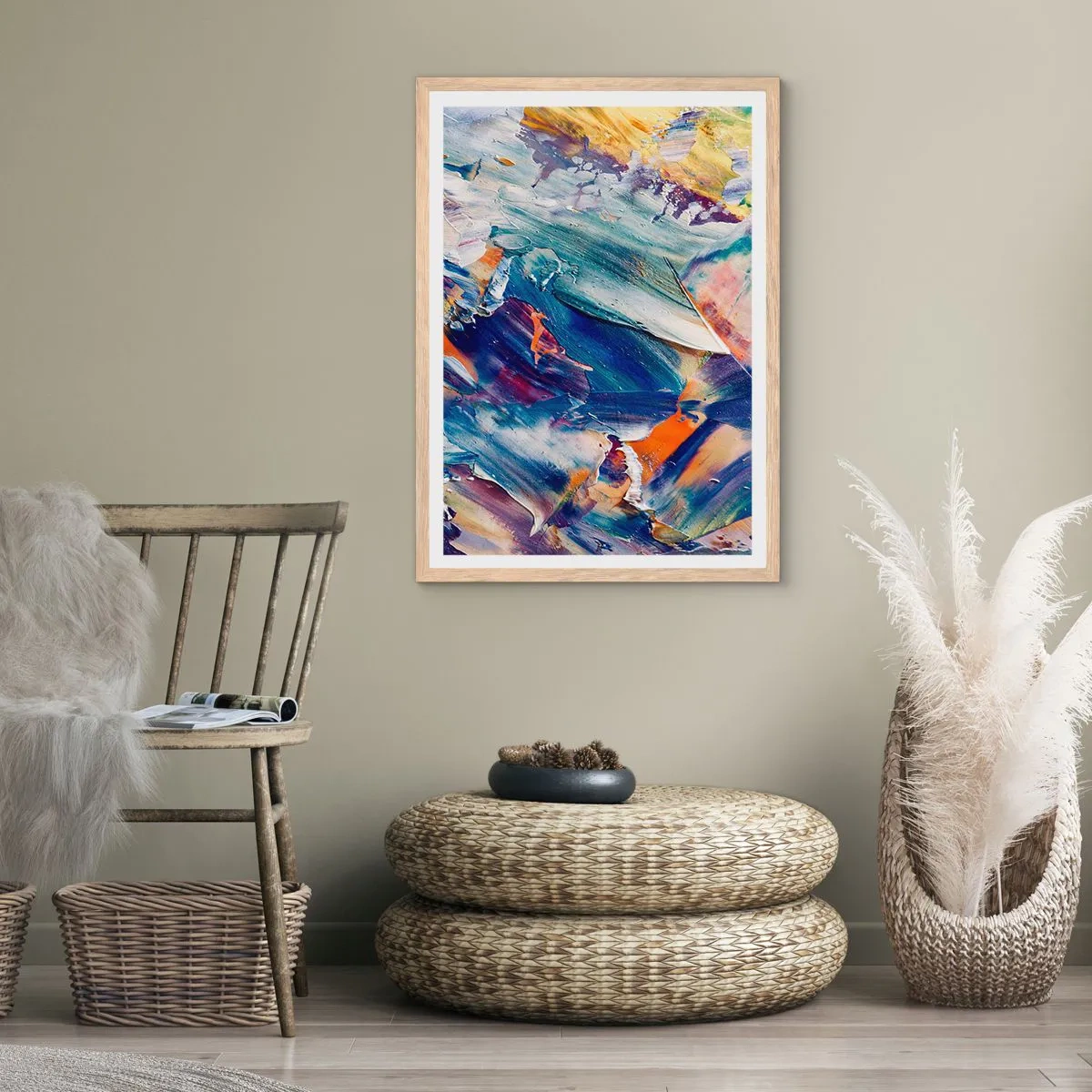 Poster in cornice rovere chiaro - La confusione del colore - 70x100 cm