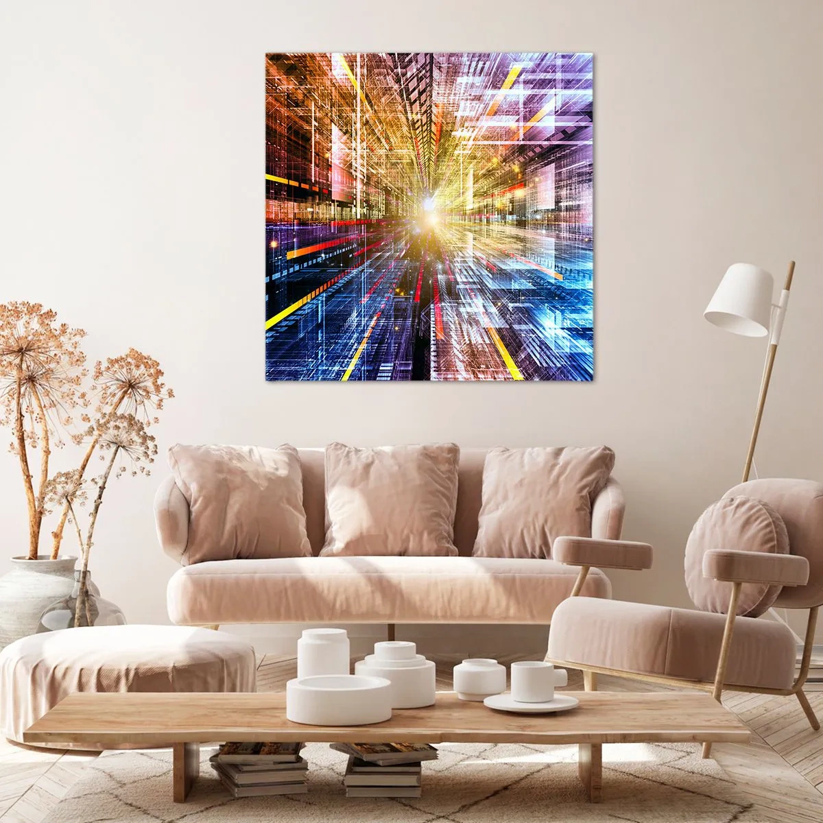 Quadro su tela - Stampe su Tela - Corridoio di luce - 70x70 cm