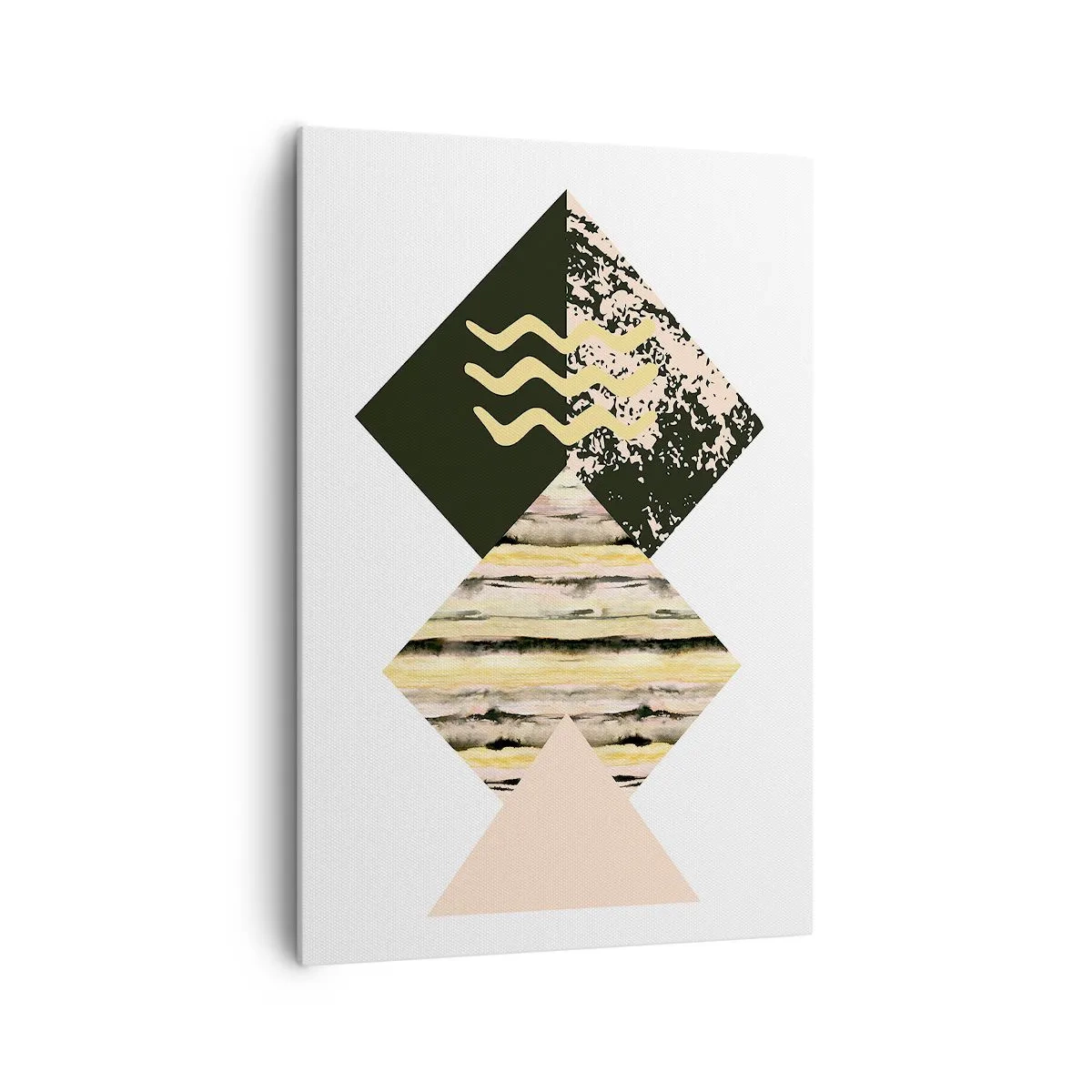 Quadro su tela - Stampe su Tela - Forme geometriche con motivi astratti - 70x100cm - Non è così facile - Decorazione murale moderna per soggiorno e camera da letto ARTTOR