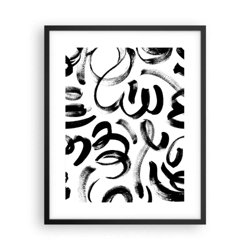 Poster in cornice nera - Nero su bianco - 40x50 cm