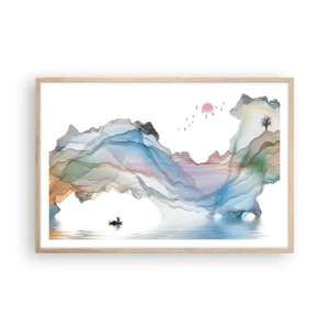 Poster in cornice rovere chiaro - Verso i monti di cristallo - 91x61 cm