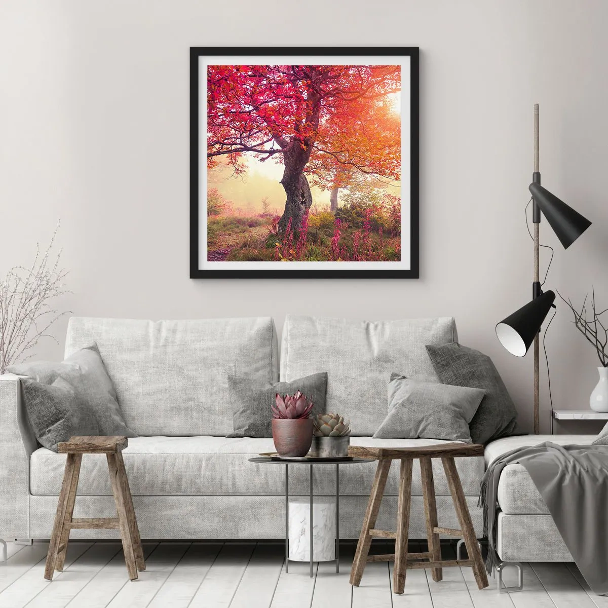 Poster in cornice nera - L'esplosione della fioritura - 60x60 cm