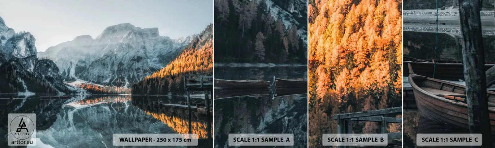 Campione di Fotomurale Adesivo Deluxe Sticker - Paesaggio allo specchio - Paesaggio, Montagne, Lago - 100x30 cm