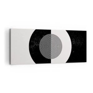 Quadro su tela - Stampe su Tela - Motivo grafico in bianco e nero a contrasto - 120x50cm - Armonia in bianco e nero - Decorazione murale moderna per soggiorno e camera da letto ARTTOR