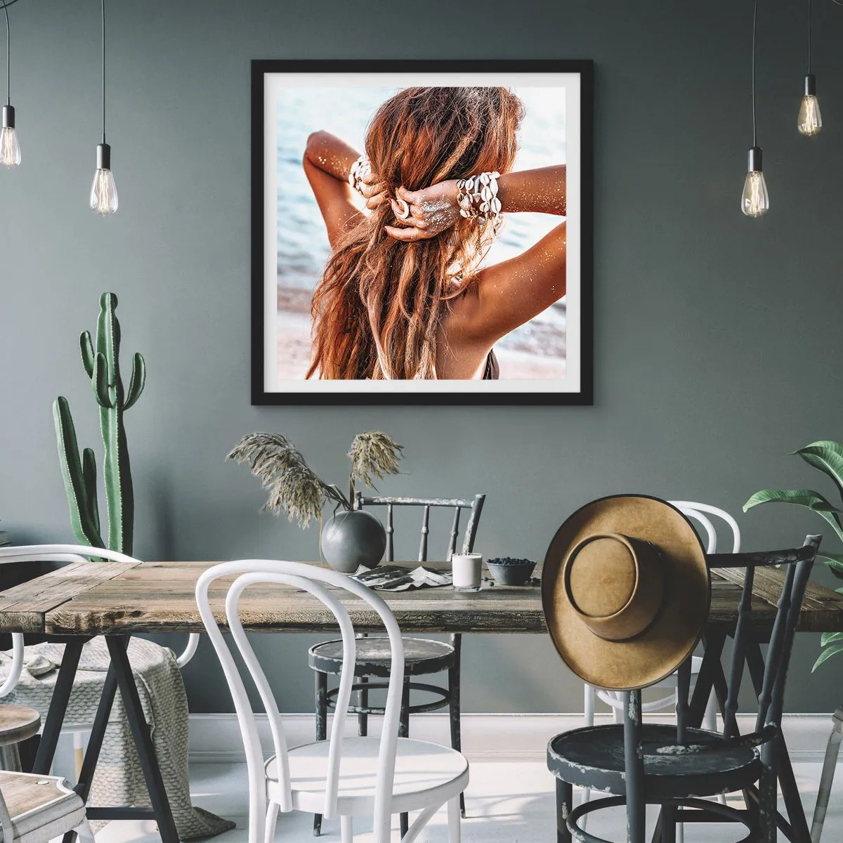 Poster in cornice nera - Sorella dell'acqua e del sole - 40x40 cm