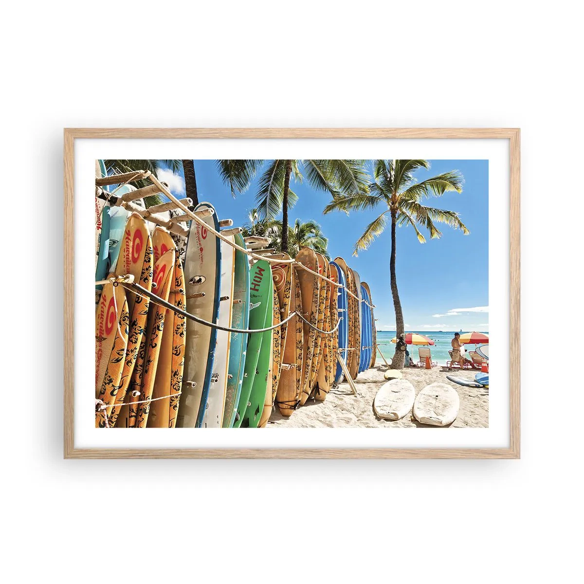 Poster in cornice rovere chiaro - Divertimento sotto il sole - 70x50 cm