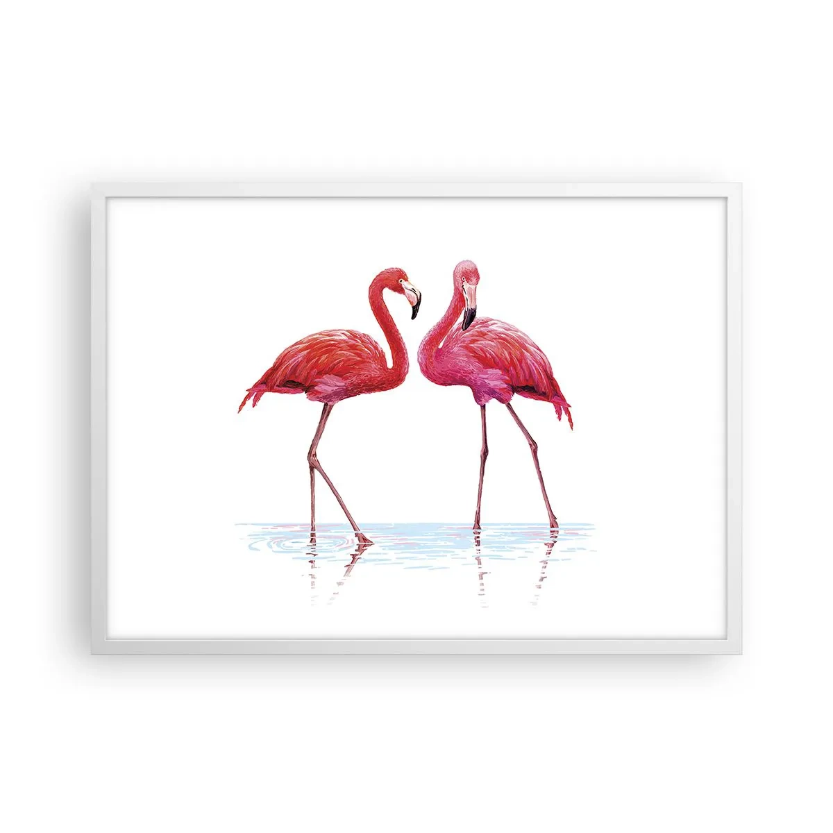 Poster in cornice bianca - Appuntamento in rosa - 70x50 cm