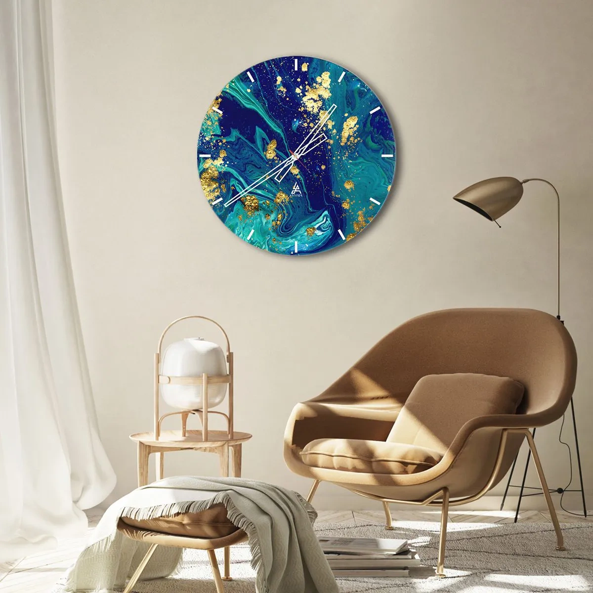 Orologio da parete - Orologio in Vetro - Petali di sole - 40x40 cm