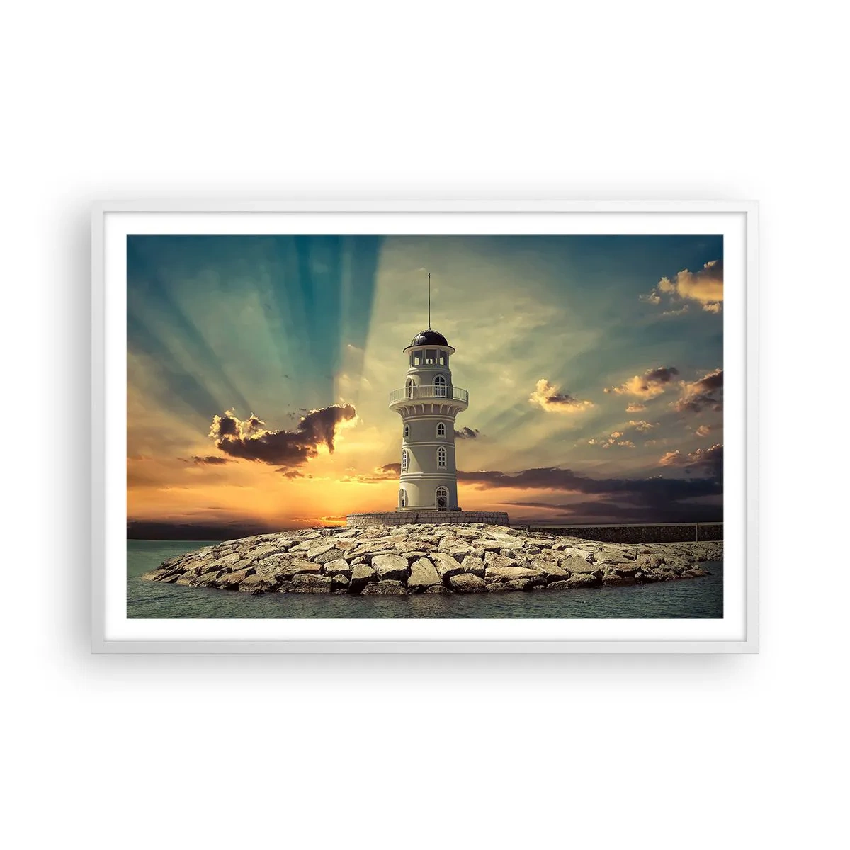 Poster in cornice bianca - Luce - Bontà - Bellezza - 91x61 cm