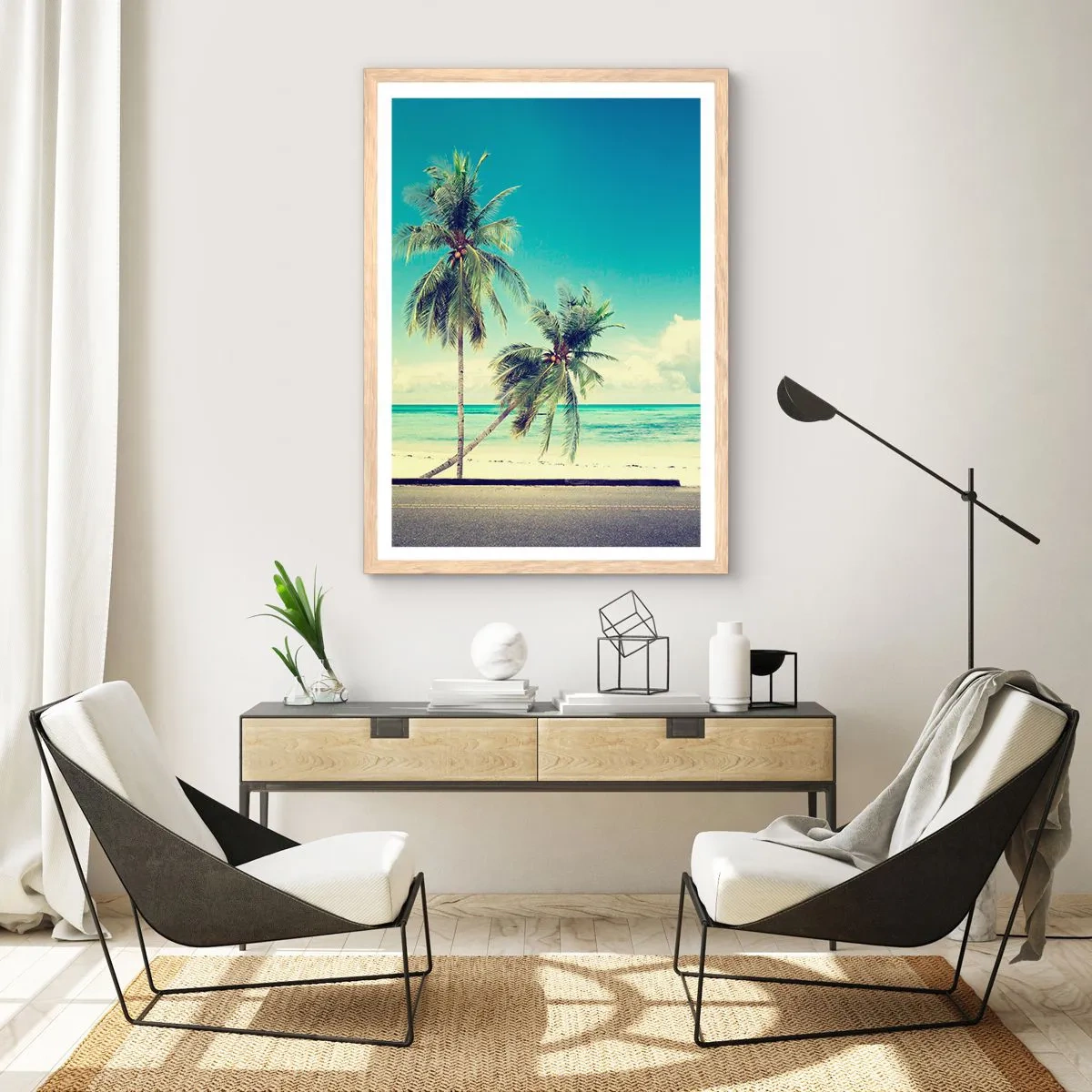 Poster in cornice rovere chiaro - Tempo di vacanze - 70x100 cm