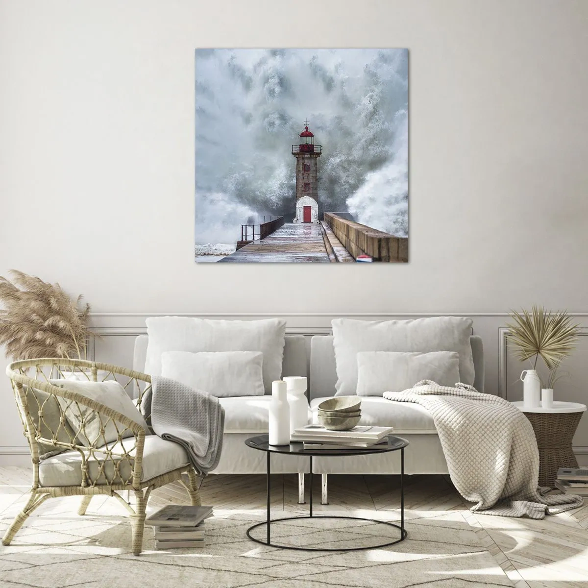 Quadro su vetro - Fragore delle acque, rumore di tempesta - 40x40 cm