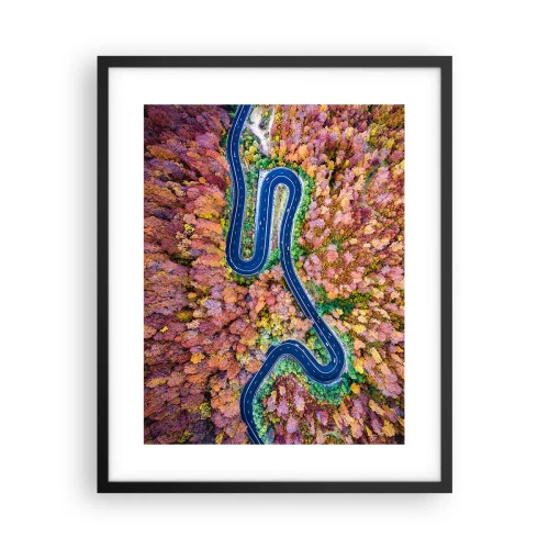 Poster in cornice nera - Via tortuosa attraverso il bosco - 40x50 cm