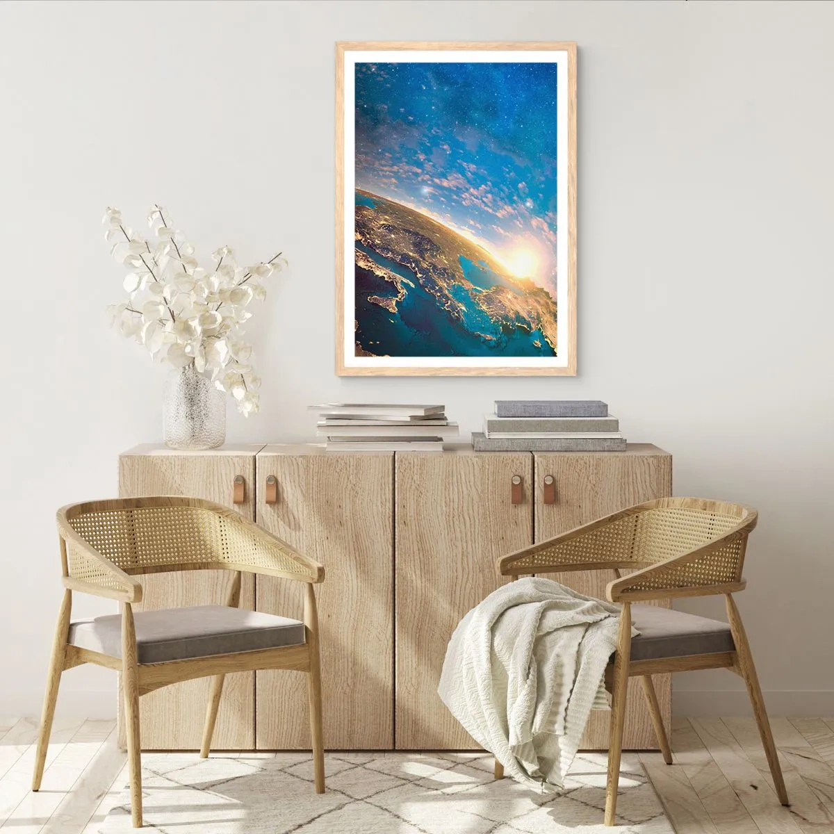 Poster in cornice rovere chiaro - Guardiamoci da lontano - 30x40 cm