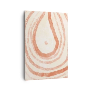 Quadro su tela - Stampe su Tela - Un motivo astratto di linee concentriche nelle tonalità del terracotta. - 70x100cm - Cerchi di corallo - Decorazione murale moderna per soggiorno e camera da letto ARTTOR