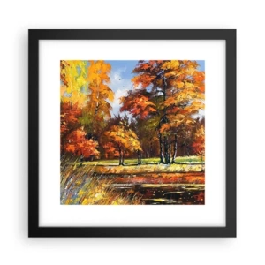 Poster in cornice nera - Paesaggio in oro e marrone - 30x30 cm