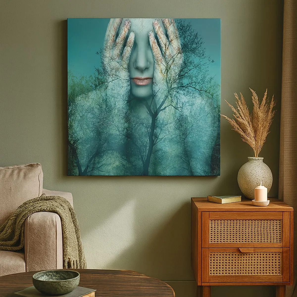 Quadro su tela - Stampe su Tela - Immersa nel blu - 30x30 cm