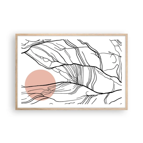 Poster in cornice rovere chiaro - Nella rete dei rami - 91x61 cm