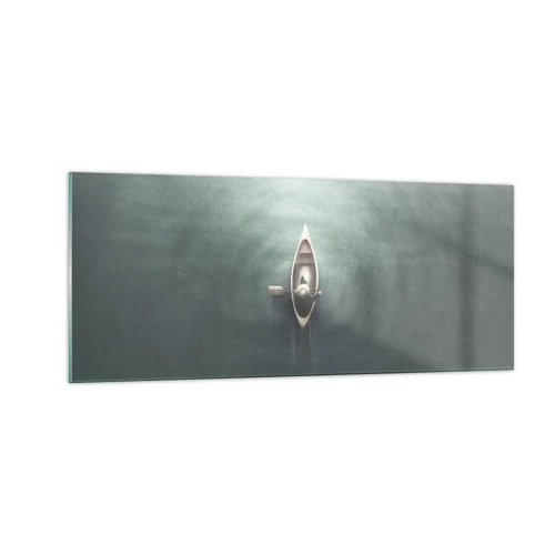 Quadro su vetro - Nel lago al chiaro di luna - 100x40 cm