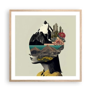 Poster in cornice rovere chiaro - La donna è sempre un mistero - 60x60 cm