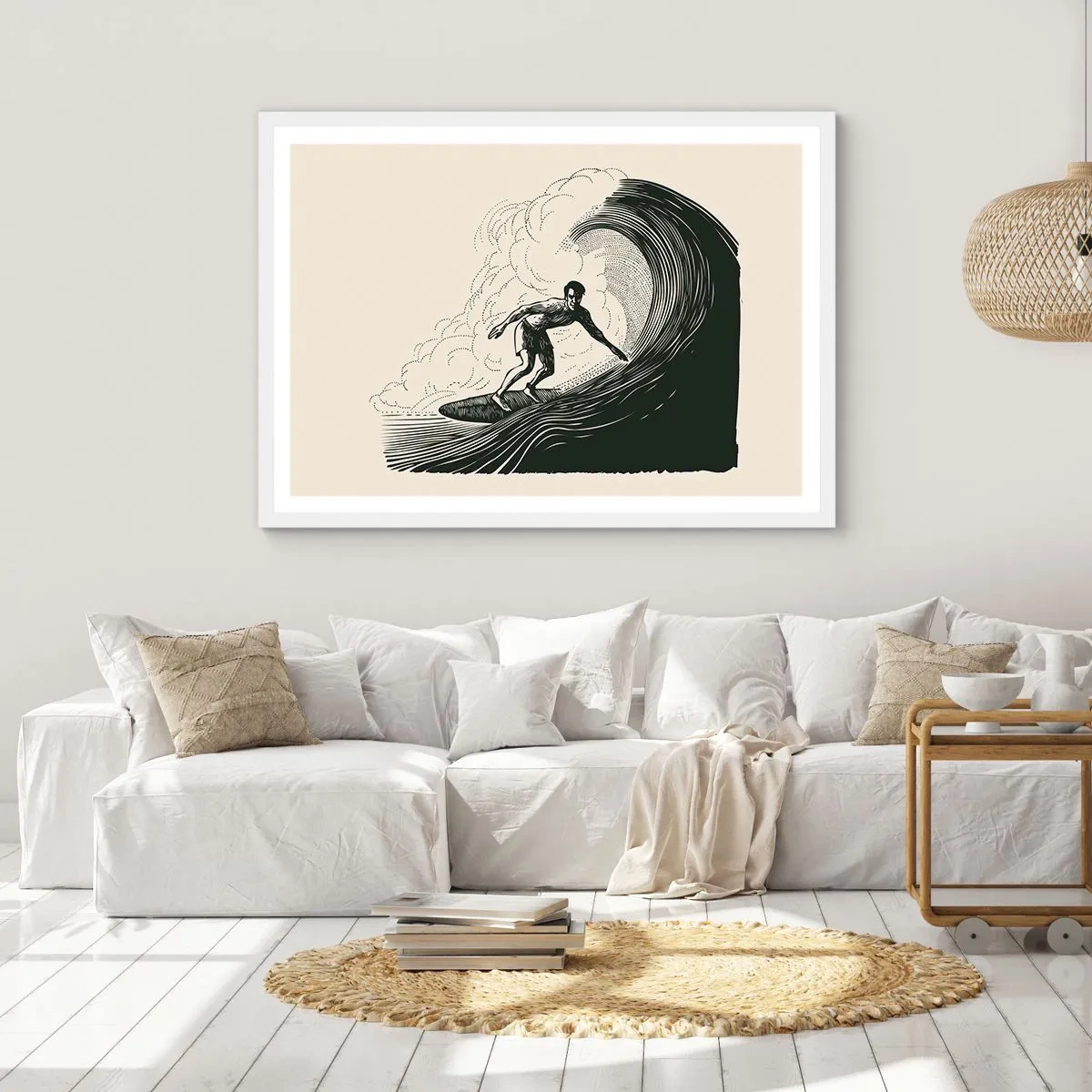 Poster in cornice bianca - Il re delle onde - 40x30 cm