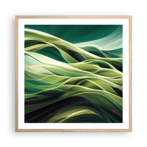 Poster in cornice rovere chiaro - Gioco astratto in verde - 60x60 cm