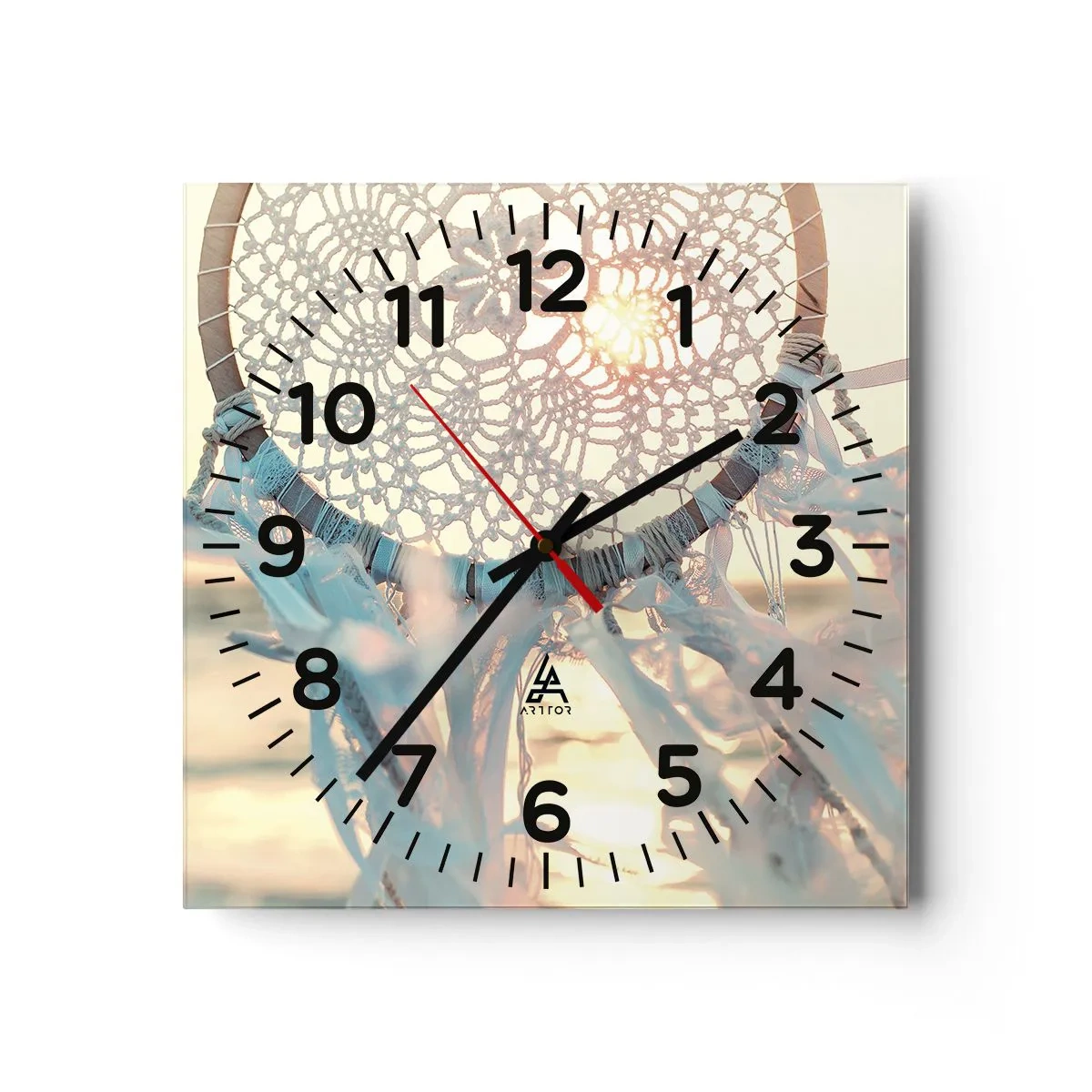 Orologio da parete - Orologio in Vetro - Totem di pizzo - 40x40 cm