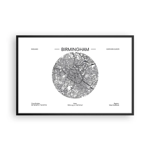 Poster in cornice nera - Anatomia di Birmingham - 91x61 cm