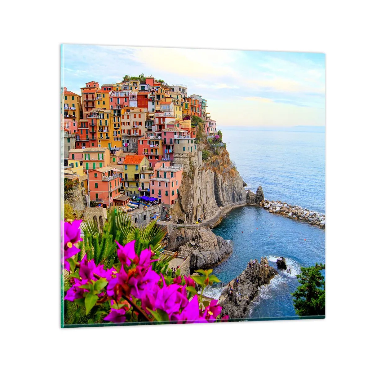 Quadro su vetro - La città che ride - 50x50 cm