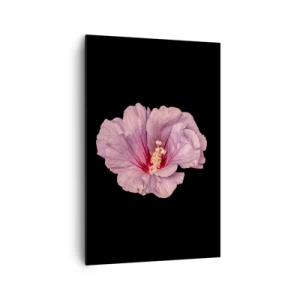 Quadro su tela - Stampe su Tela - Fiore rosa su sfondo nero - 80x120cm - Dritto al cuore - Decorazione murale moderna per soggiorno e camera da letto ARTTOR