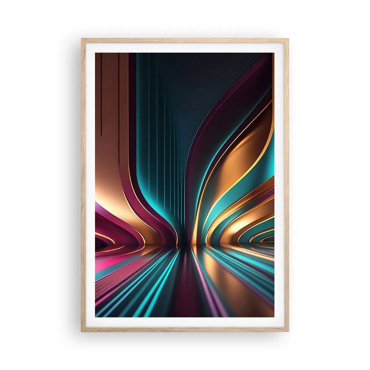 Poster in cornice rovere chiaro - Architettura di luce - 70x100 cm