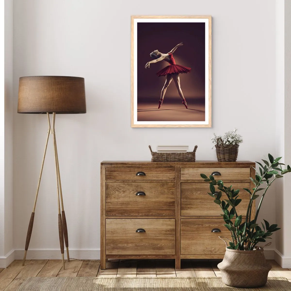 Poster in cornice rovere chiaro - Prima ballerina - 40x50 cm