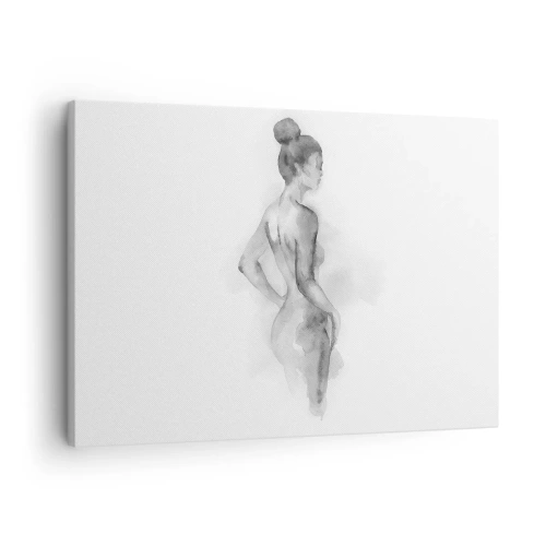 Quadro su tela - Stampe su Tela - Schizzo ad acquerello di una silhouette femminile - 70x50cm - Bella come un quadro - Decorazione murale moderna per soggiorno e camera da letto ARTTOR