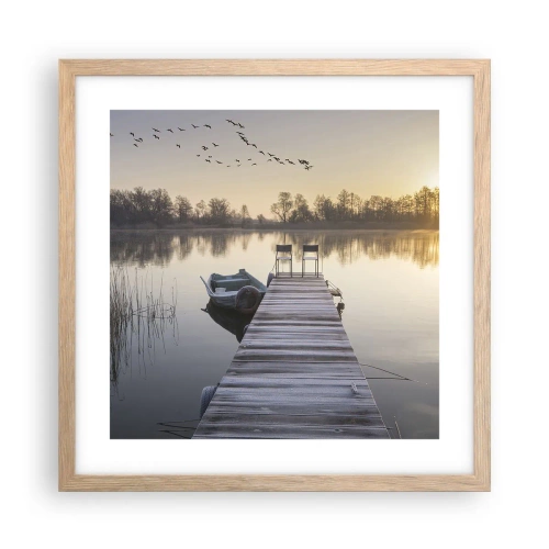 Poster in cornice rovere chiaro - Tornerò un giorno - 40x40 cm