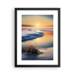 Poster in cornice nera - Tramonto invernale - 30x40 cm
