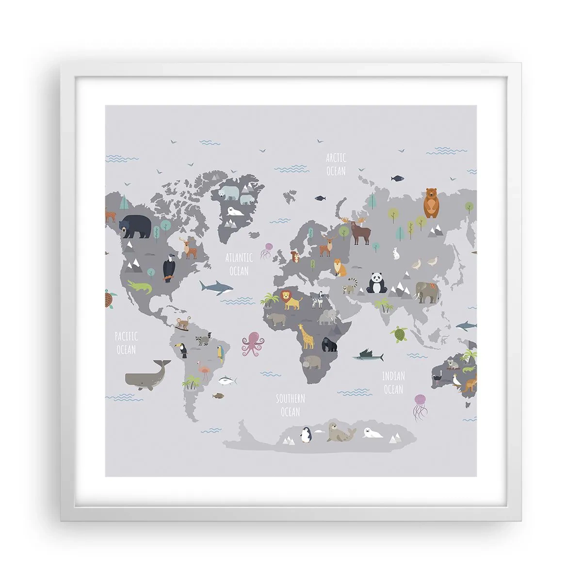 Poster in cornice bianca - Dimmi di dove sei... - 50x50 cm