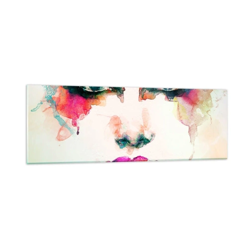 Quadro su vetro - Un ritratto dipinto dall'arcobaleno - 90x30 cm