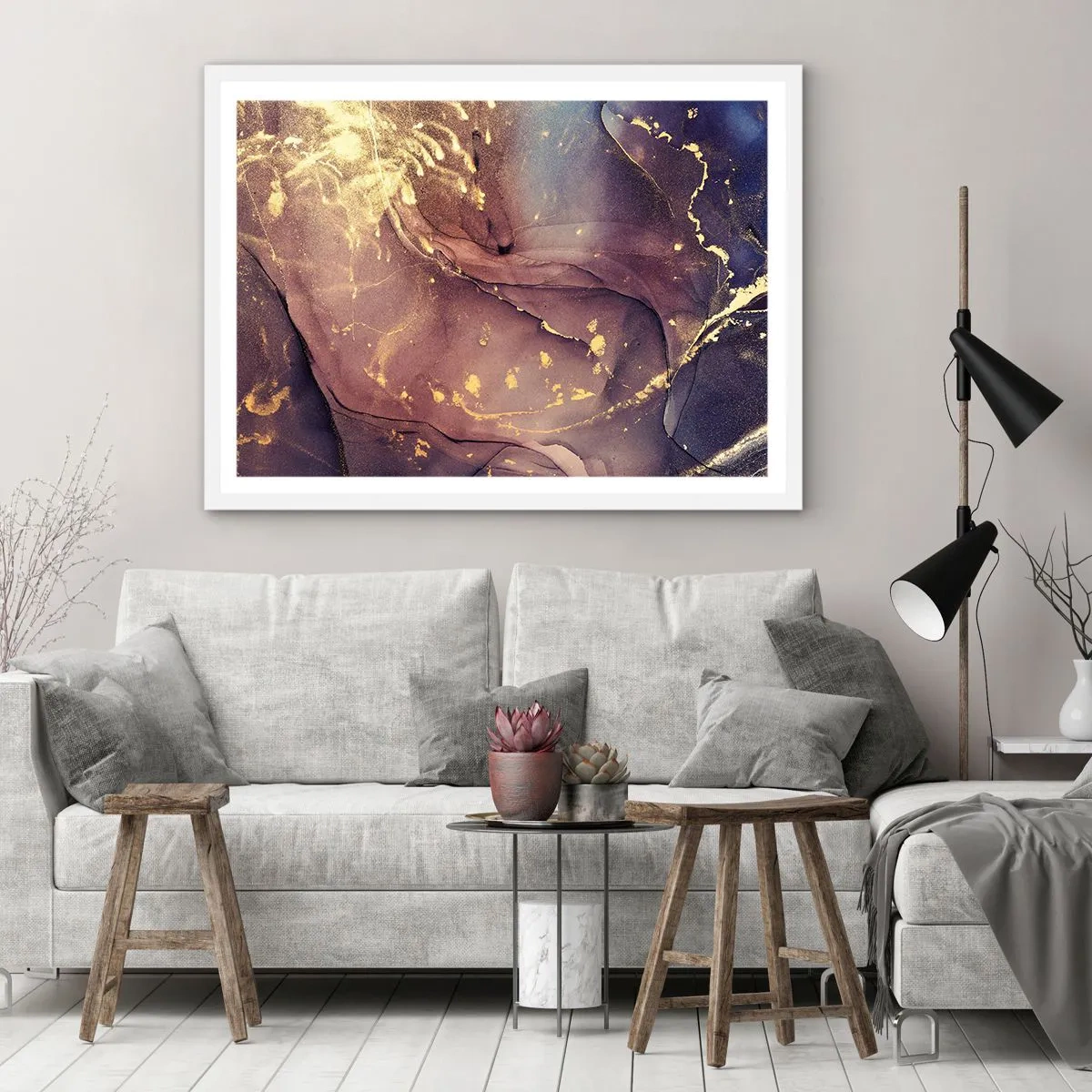 Poster in cornice bianca - Materia e spirito - 50x40 cm