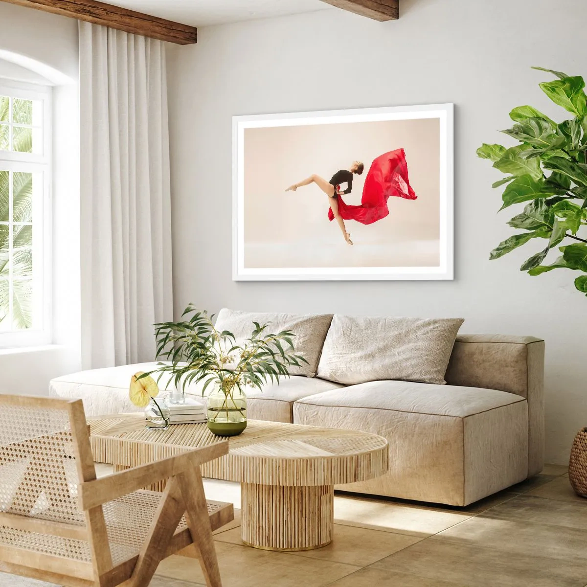 Poster in cornice bianca - Rosso e nero - 40x30 cm