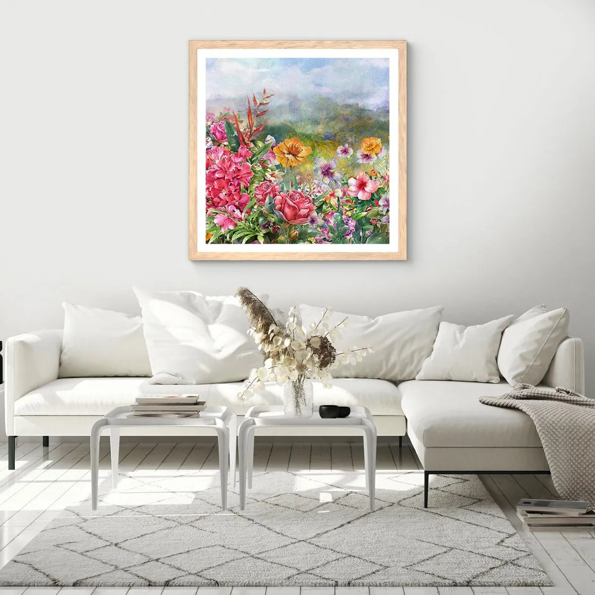 Poster in cornice rovere chiaro - Il giardino impazzito - 40x40 cm