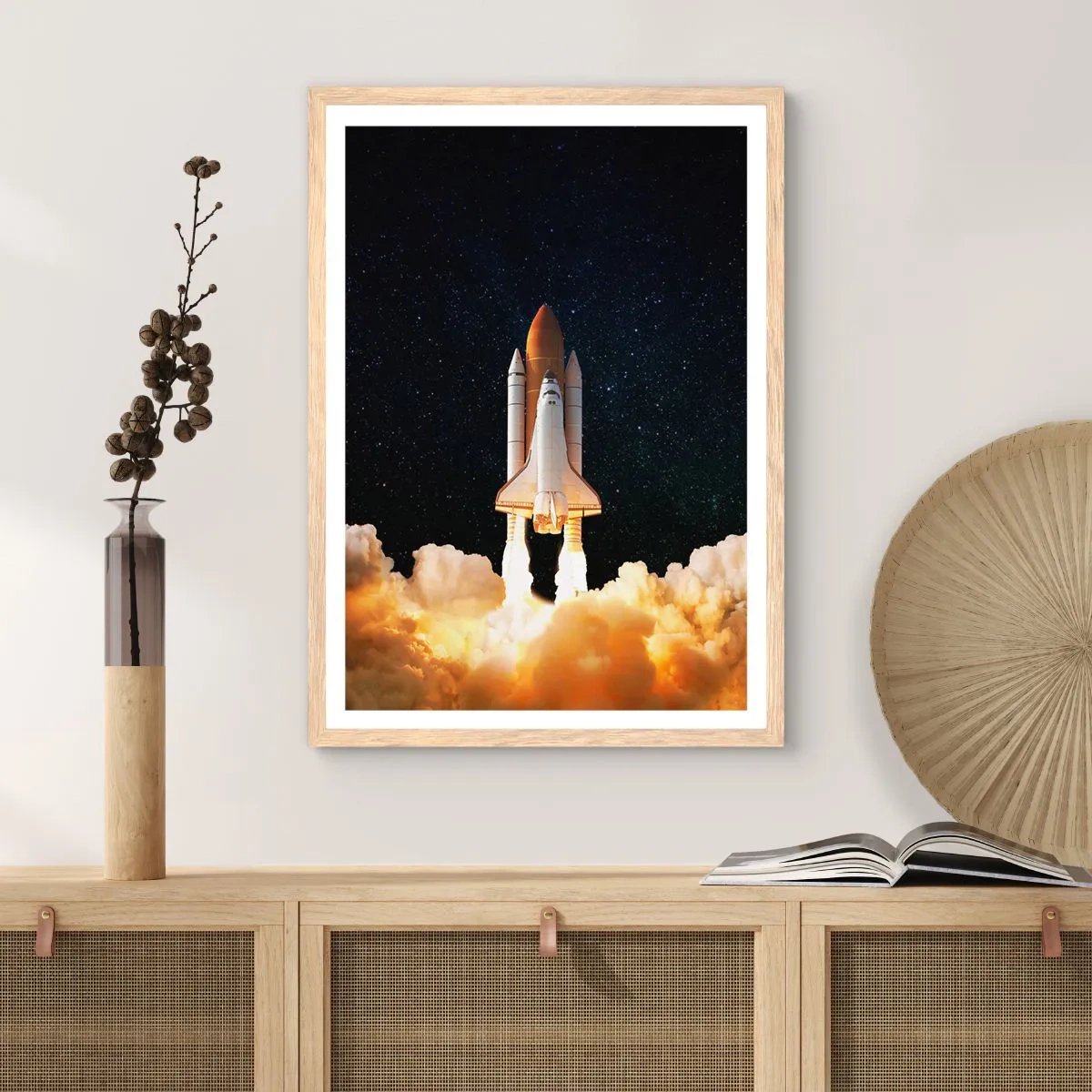 Poster in cornice rovere chiaro - Ad astra! - 40x50 cm