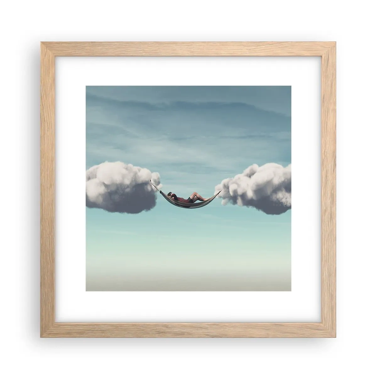 Poster in cornice rovere chiaro - La felicità del momento - 30x30 cm