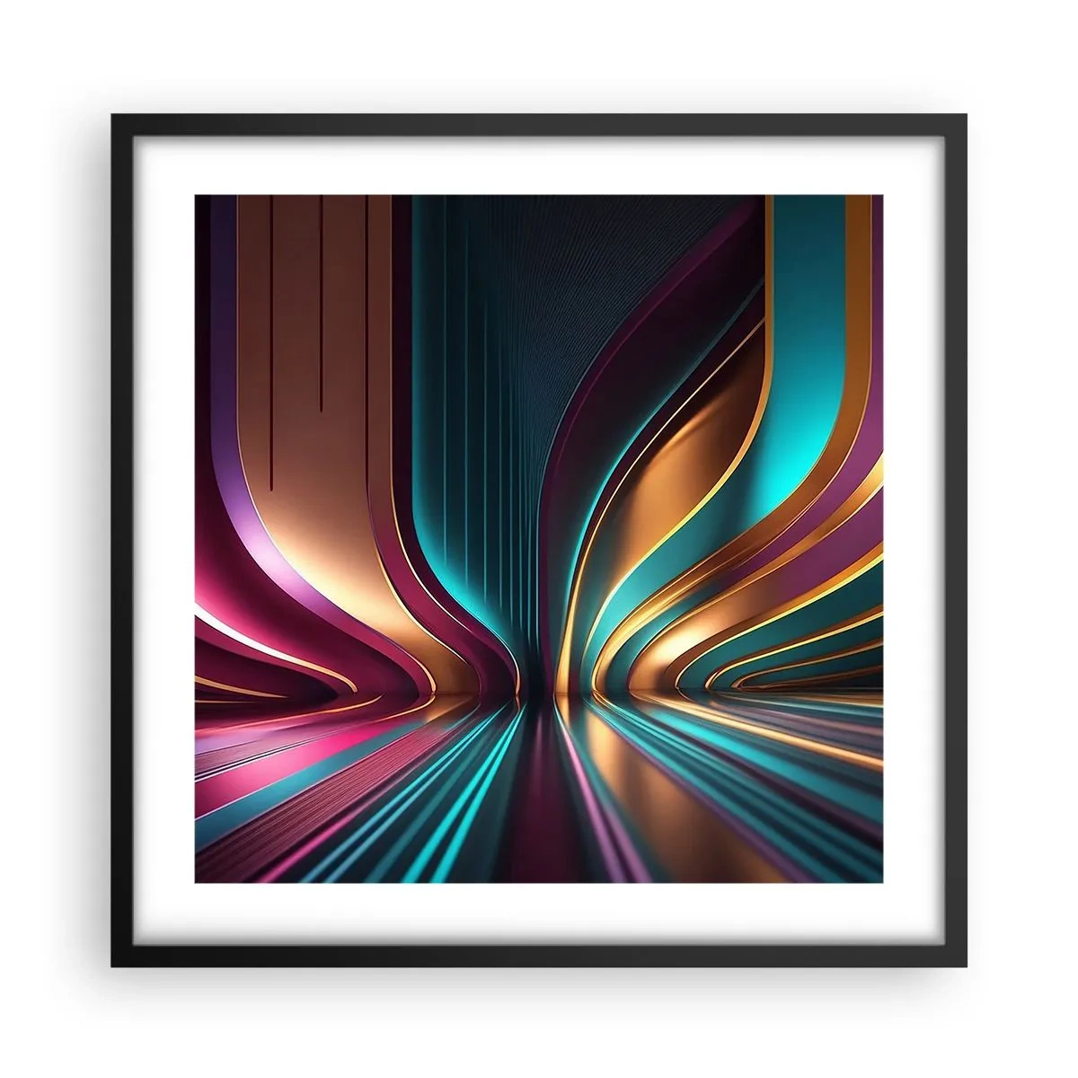 Poster in cornice nera - Architettura di luce - 50x50 cm