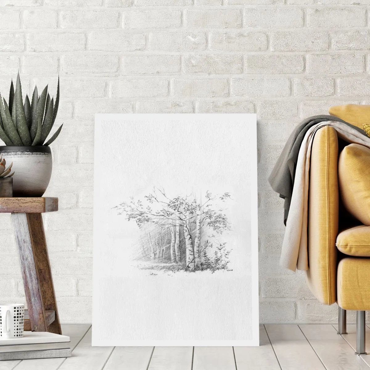 Poster - La luce della foresta di betulle - 40x50 cm