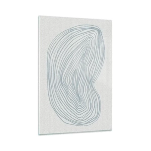 Quadro su vetro - Motivo astratto a onde in delicato blu - 80x120cm - Il sorriso di una goccia - Decorazione murale moderna per soggiorno e camera da letto ARTTOR